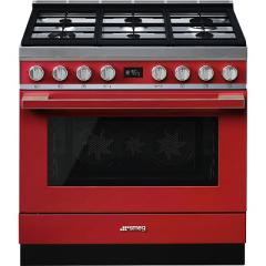 SMEG CPF9GMR - Комбинирана готварска печка 90см