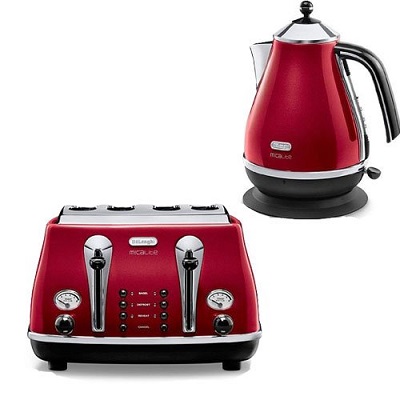 Комплект тостер и кана DELONGHI CTOM4003.R + KBOM3001.R