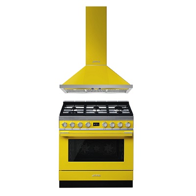 Комплект готварска печка и аспиратор - SMEG-CPF9GMYW + KPF9YW