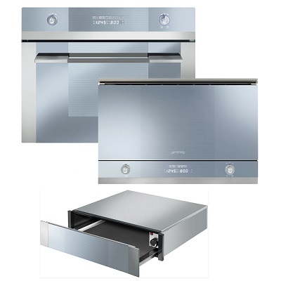 Комплект фурна микровълнова и подгряващо чекмедже - SMEG SC45MF2+MP122+CTP1015