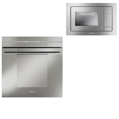 Фурна и микровълнова за вграждане SMEG-SCP115X + FME120MR