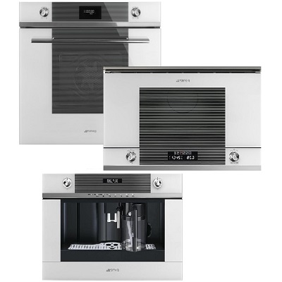 Комплект фурна, микровълнова и кафеавтомат за вграждане - SMEG SFP6101TVB1+MP122B1+CMS4101B