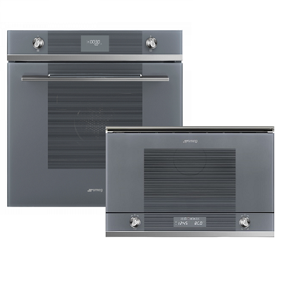 Комплект фурна и микровълнова за вграждане - SMEG SFP6101TVS1+MP122